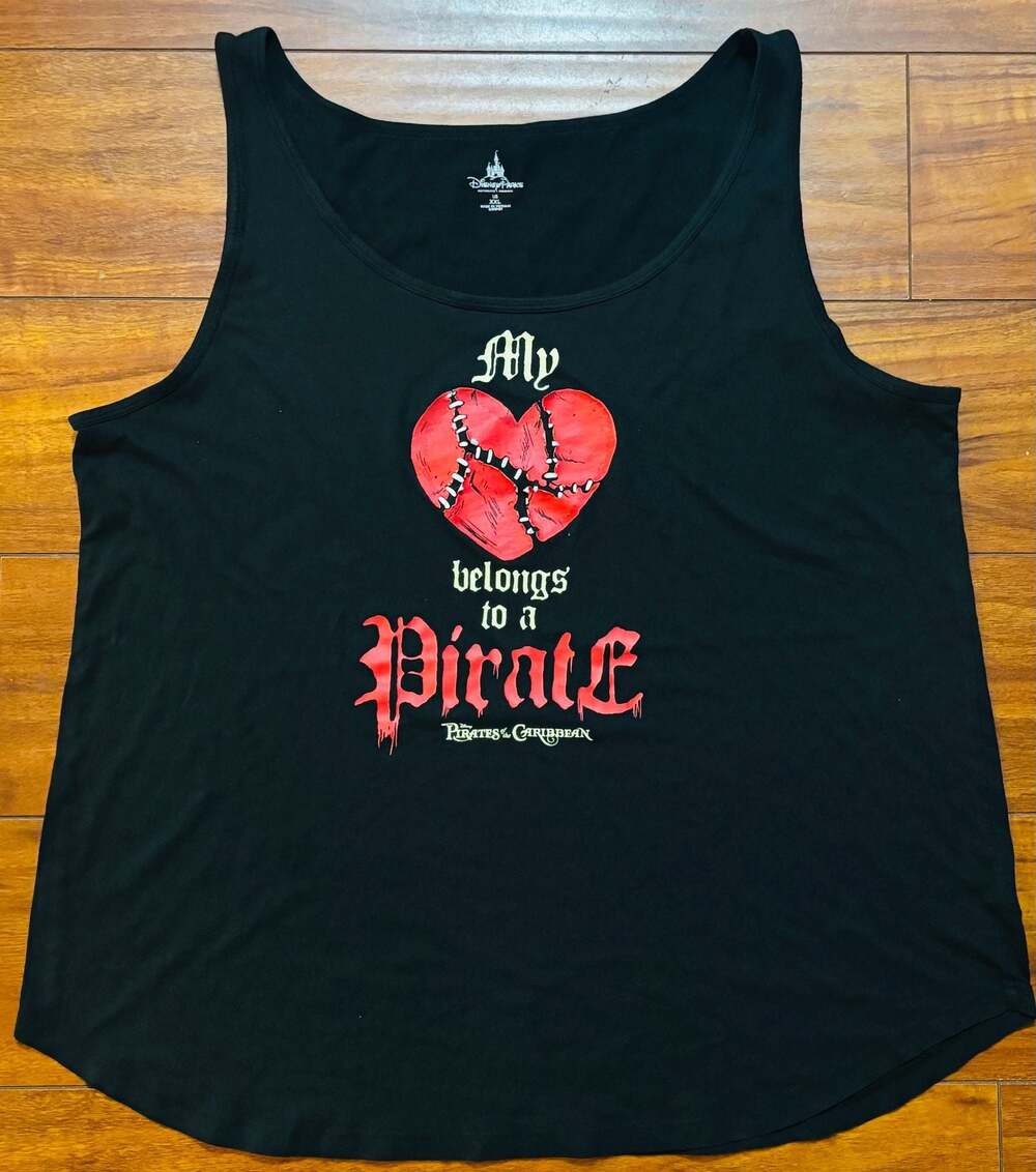 Disney Parks Pirates of the Caribbean My Heart Belongs to a Pirate Tank Top XXL
